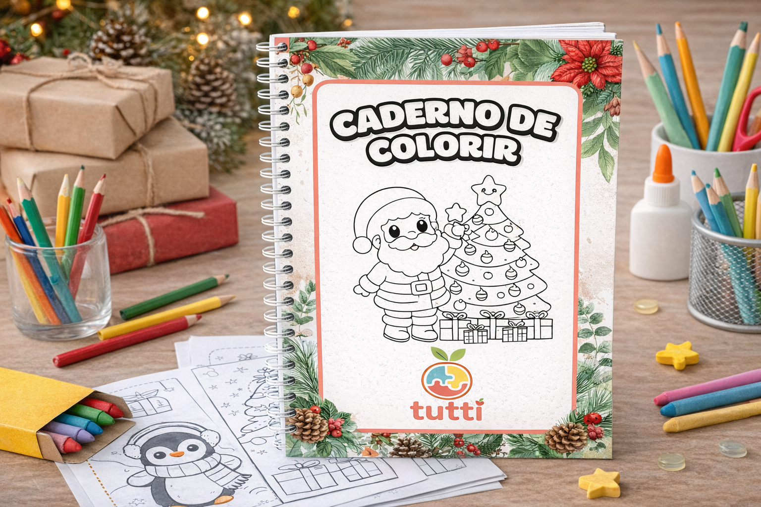 Caderno de Colorir tema Natal- Editável
