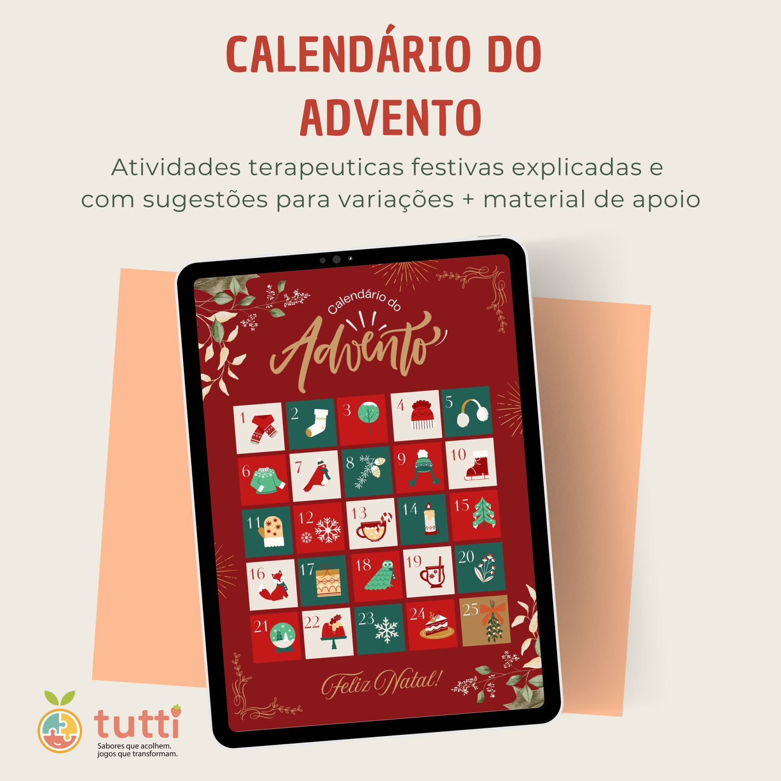 Calendário de Advento Terapêutico (editável)