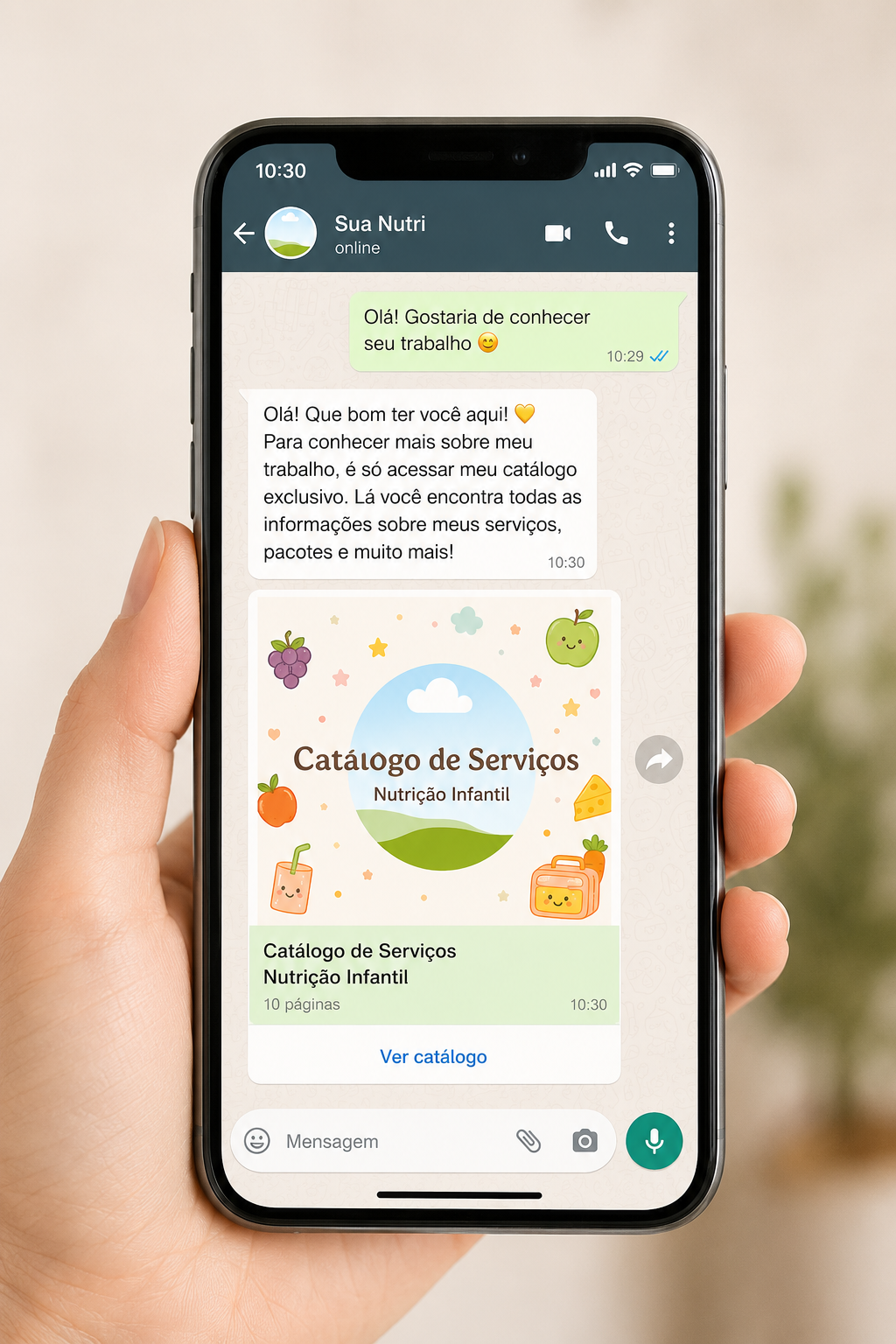 Catálogo de serviços para Whatsapp